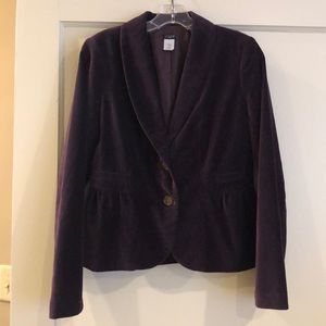 J. Crew purple velvet blazer. Size 4. Worn once.